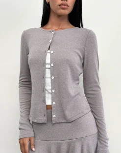 Motel Rocks Co-Ords | Cardigans-Rhea Cardigan in Pointelle Brown