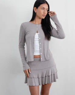 Motel Rocks Co-Ords | Cardigans-Rhea Cardigan in Pointelle Brown