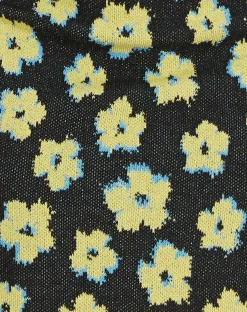 Motel Rocks Mini Skirts-Riani Mini Skirt in Cute Floral Black and Yellow CuteFloralBlackandYellow