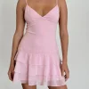 Motel Rocks Day Dresses | Party Dresses-Riasi Ruffle Mini Dress in Chiffon Baby Pink ChiffonBabyPink