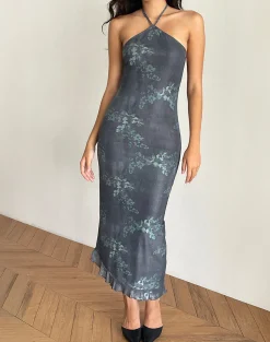 Motel Rocks Printed Dresses | Midi Dresses-Ribka Midi Dress in Faded Botanical Green FadedBotanicalGreen