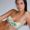 Motel Rocks Swimwear-Ricoa Bikini Top in Blue Watercolour Floral bluewatercolourfloral