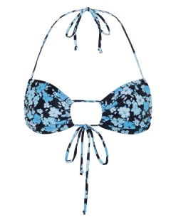 Motel Rocks Swimwear-Ricoa Bikini Top in Pastel Blue Floral pastelbluefloral