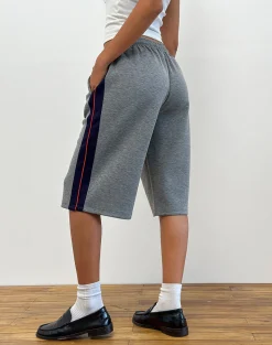 Motel Rocks Tailoring | Loungewear-Ridley Side Stripe Shorts in Grey