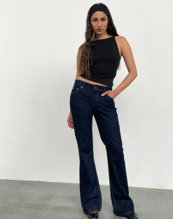 Motel Rocks Jeans | Flared Jeans-Rigid Low Rise Flare Jeans In Indigo