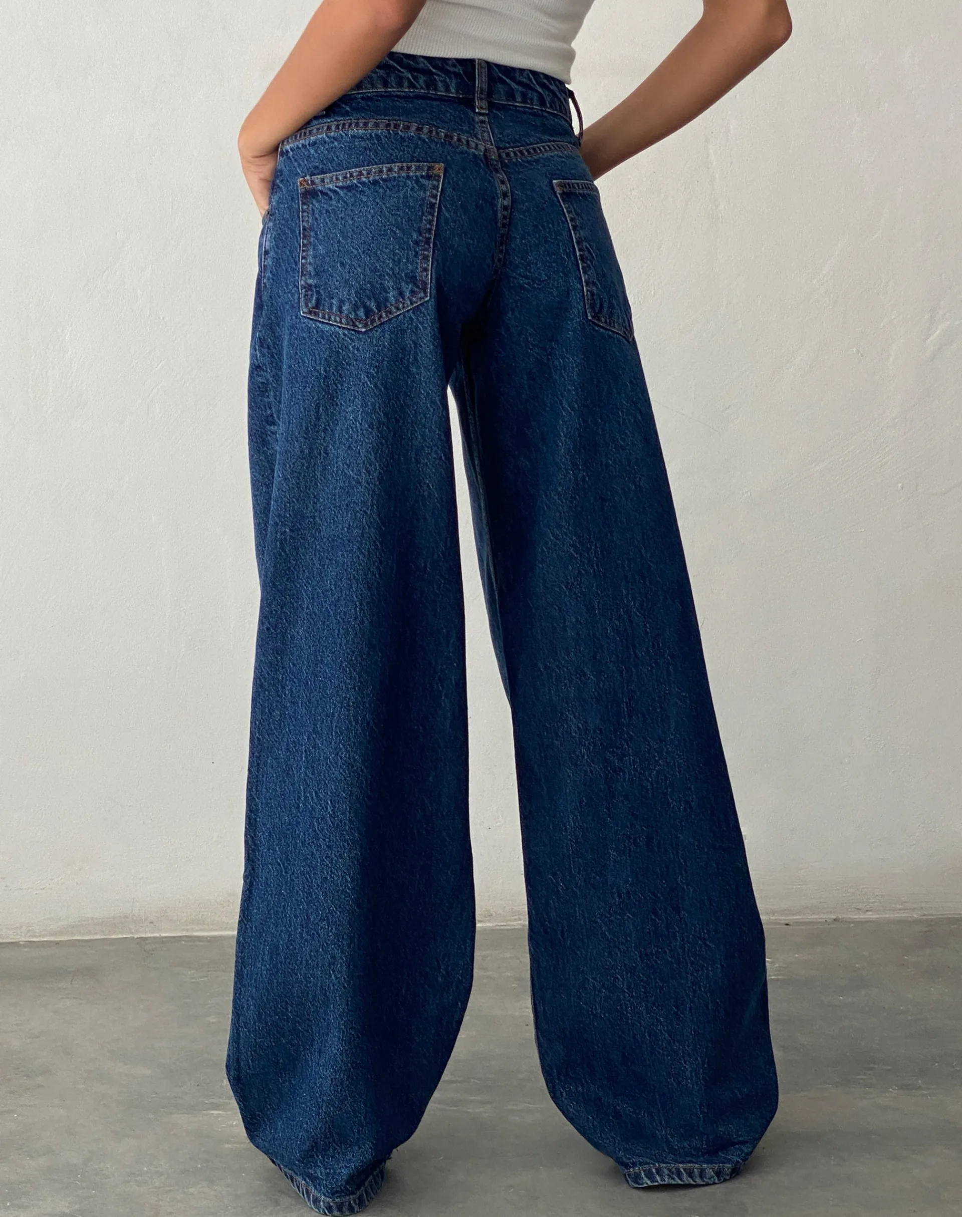 Motel Rocks Roomy Jeans-Ripped Roomy Extra Wide Low Rise Jean in Mid Blue Used MidBlueUsed