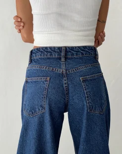 Motel Rocks Roomy Jeans-Ripped Roomy Extra Wide Low Rise Jean in Mid Blue Used MidBlueUsed