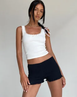 Motel Rocks Loungewear | Micro Shorts-Ritala Shirred Micro Shorts in Black