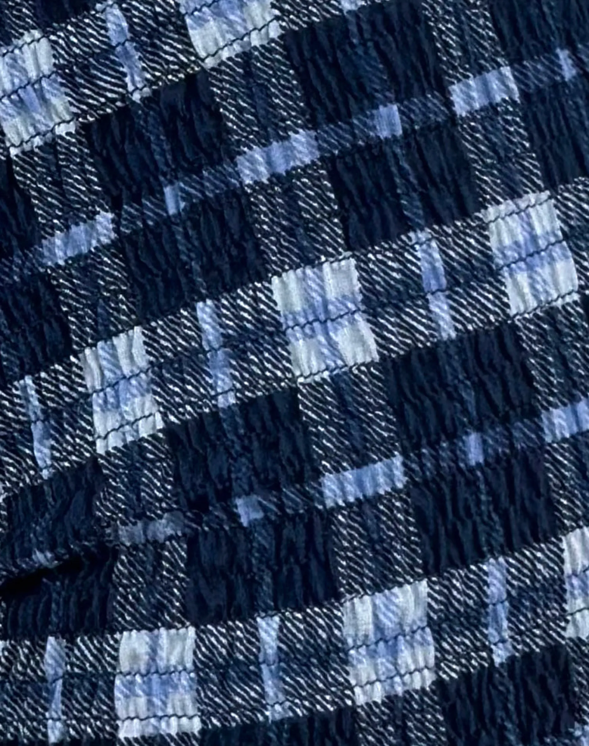 Motel Rocks Micro Shorts-Ritala Shirred Micro Shorts in Tartan Dark Blue TartanDarkBlue