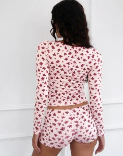 Motel Rocks Underwear | Loungewear-Ritulia Pyjama Shorts in Floral Fantasy Pink FloralFantasyPink