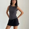 Motel Rocks Going Out Tops-Rochie Asymmetric Top in Mesh Ocean Storm MeshOceanStorm