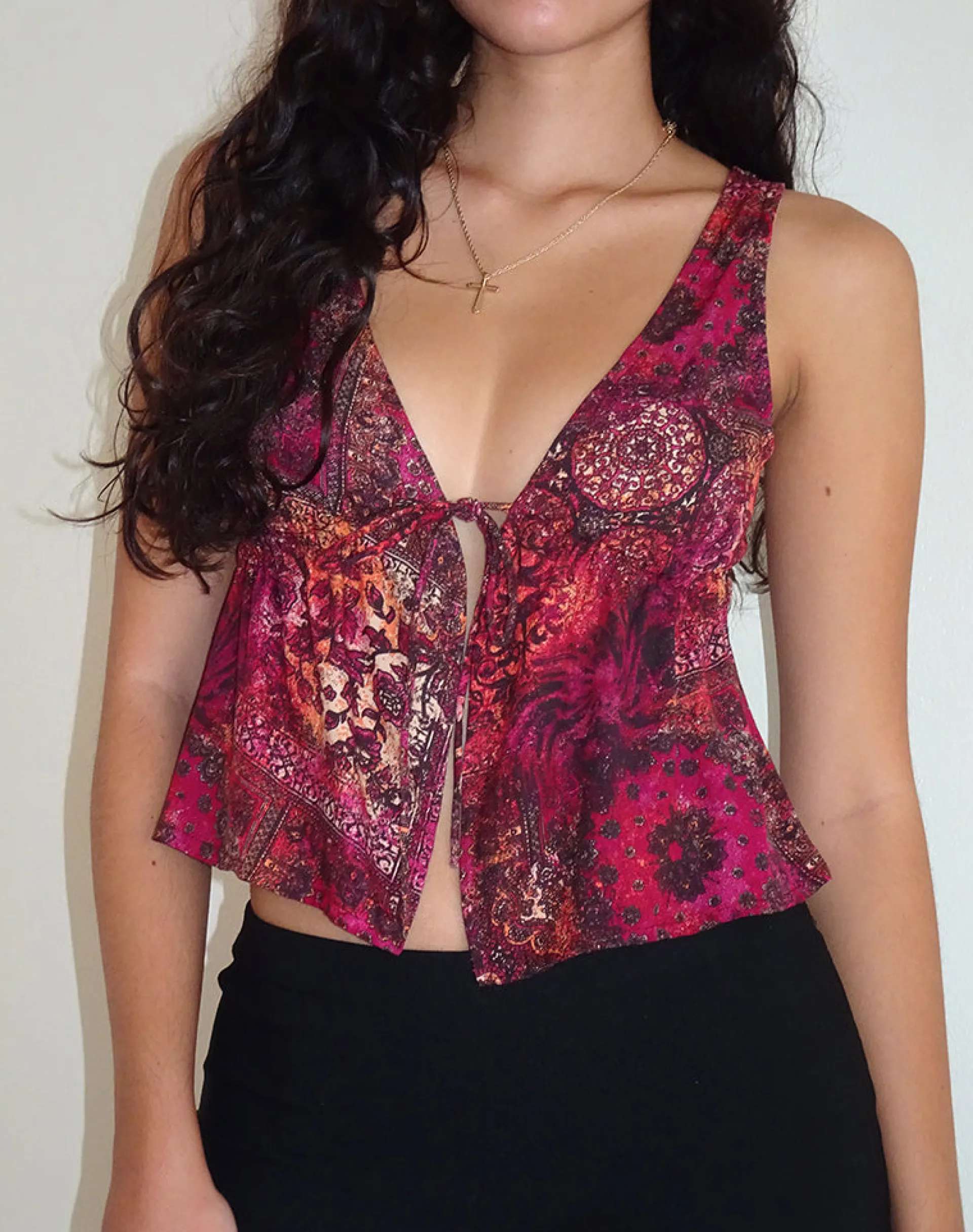 Motel Rocks Vest Tops | Printed Tops-Rolia Cami Top in Abstract Paisley AbstractPaisley