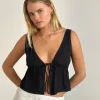 Motel Rocks Strappy Tops | Going Out Tops-Rolia Cami Top in Black