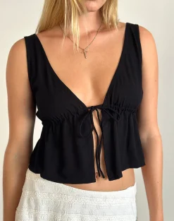 Motel Rocks Strappy Tops | Going Out Tops-Rolia Cami Top in Black