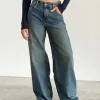 Motel Rocks Jeans | Roomy Jeans-Roomy Extra Wide Jeans in Brown Blue Acid BrownBlueAcid