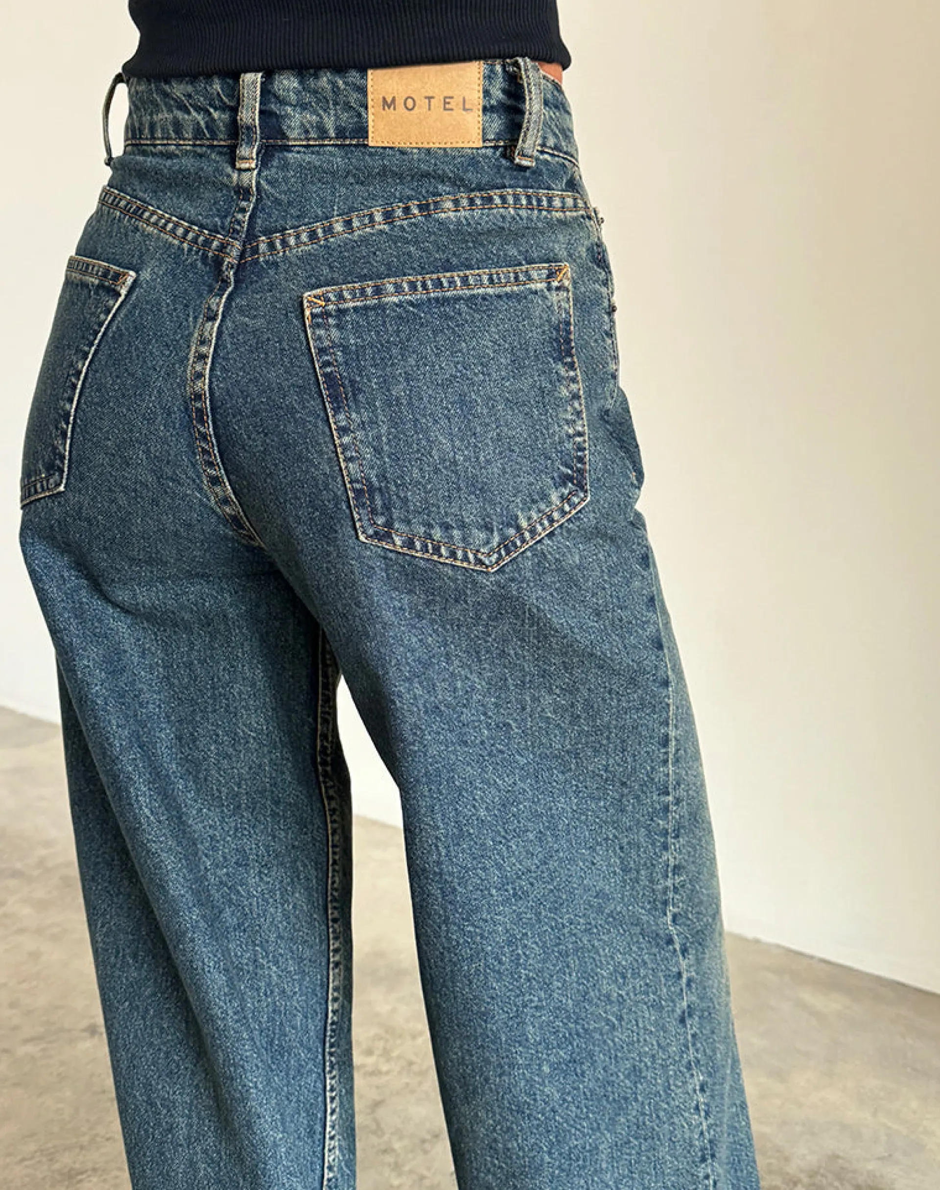 Motel Rocks Jeans | Roomy Jeans-Roomy Extra Wide Jeans in Brown Blue Acid BrownBlueAcid
