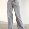 Motel Rocks Jeans | Roomy Jeans-Roomy Extra Wide Low Rise Jeans in Grey Wash GreyWash