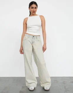 Motel Rocks Jeans | Roomy Jeans-Roomy Extra Wide Low Rise Jeans In Arctic Blue ArcticBlue