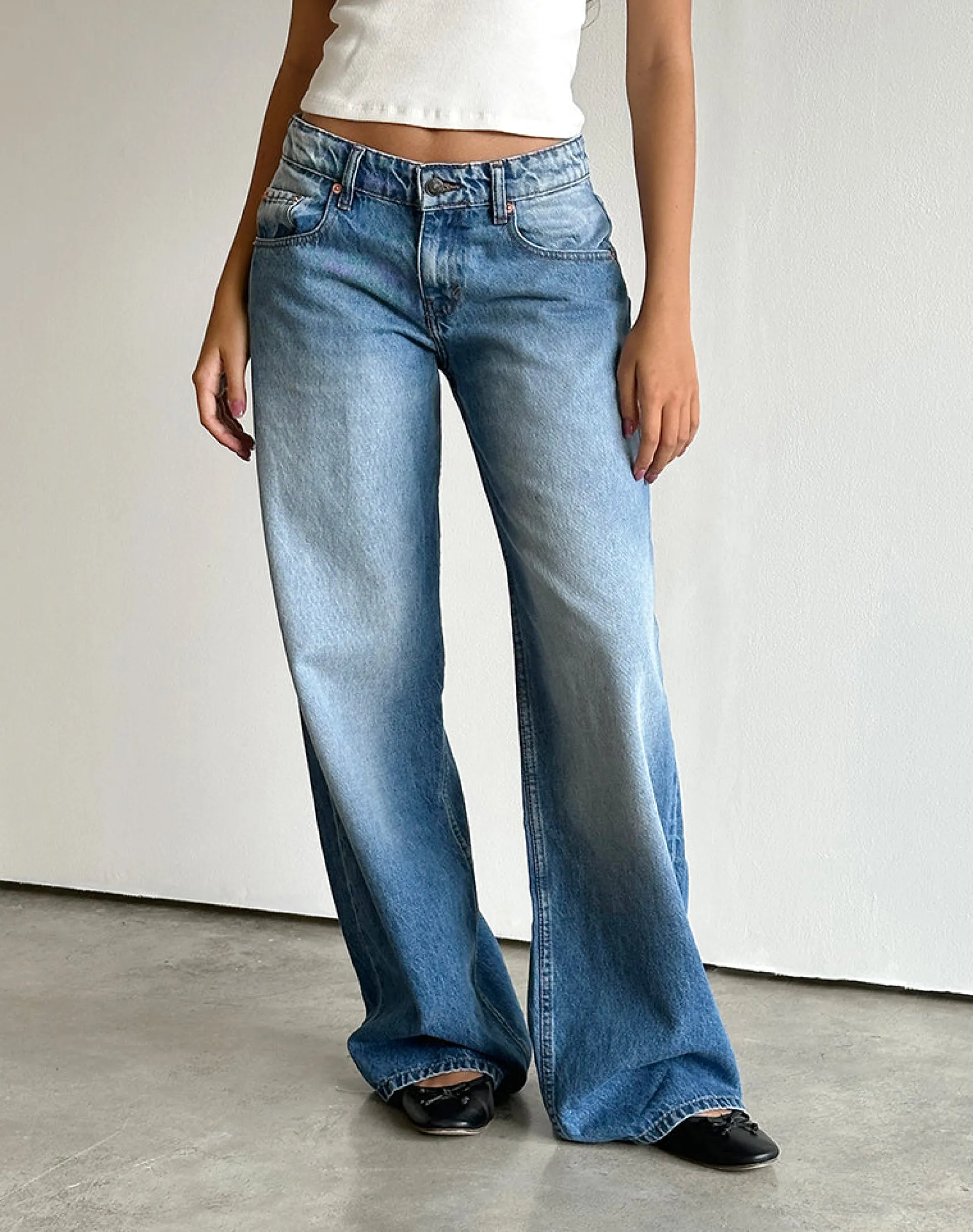 Motel Rocks Jeans | Roomy Jeans-Roomy Extra Wide Low Rise Jeans in Marine Blue Wash MarineBlueWash