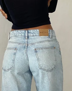 Motel Rocks Low Rise Pants | Roomy Jeans-Roomy Extra Wide Low Rise Jeans in Extreme Light Blue Wash ExtremeLightWashBlue