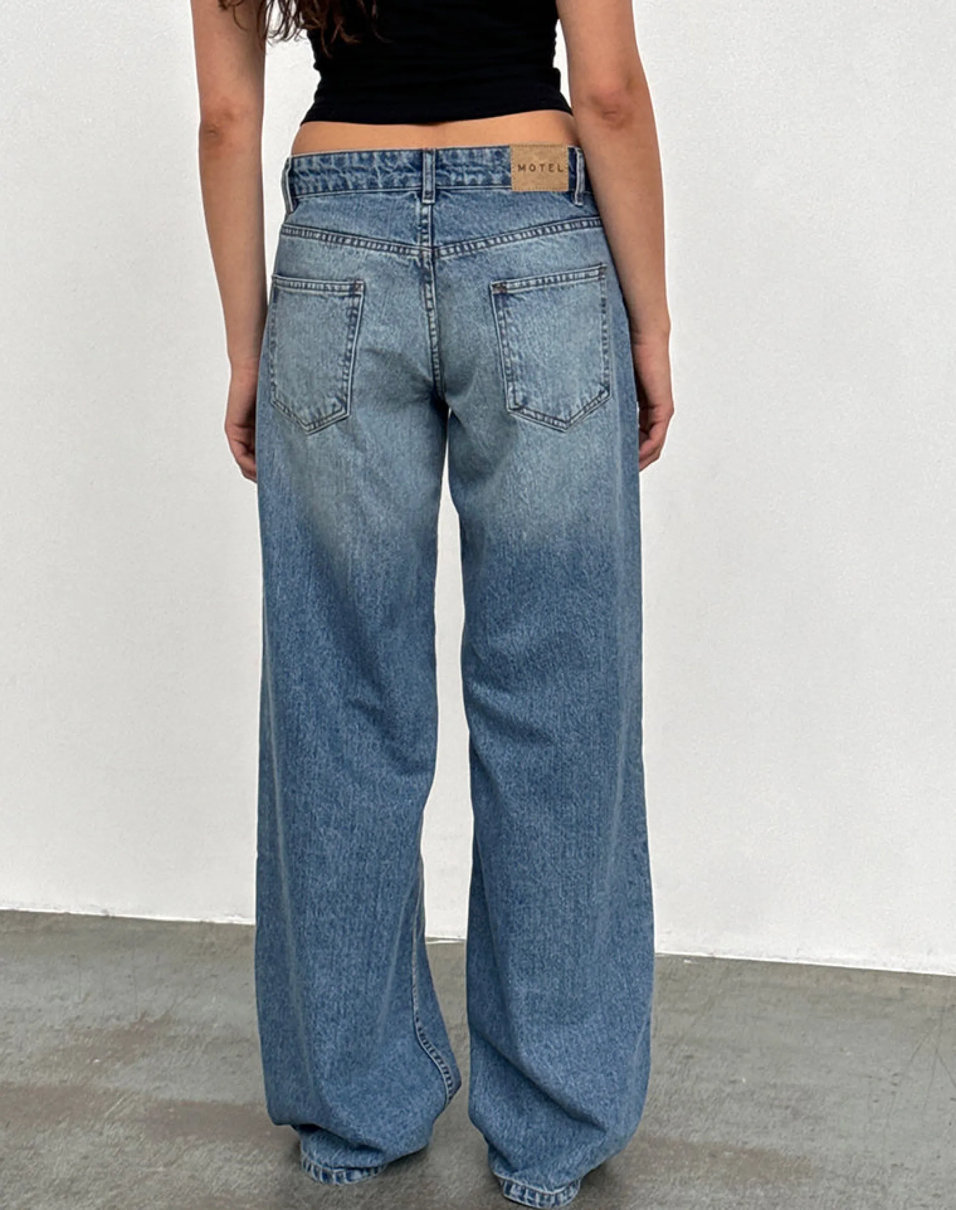 Motel Rocks Low Rise Pants | Jeans-Roomy Extra Wide Low Rise Jeans in Powder Blue powderblue