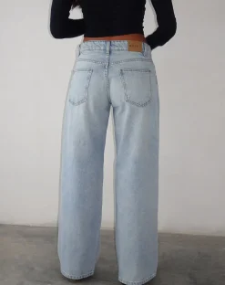 Motel Rocks Low Rise Pants | Roomy Jeans-Roomy Extra Wide Low Rise Jeans in Extreme Light Blue Wash ExtremeLightWashBlue