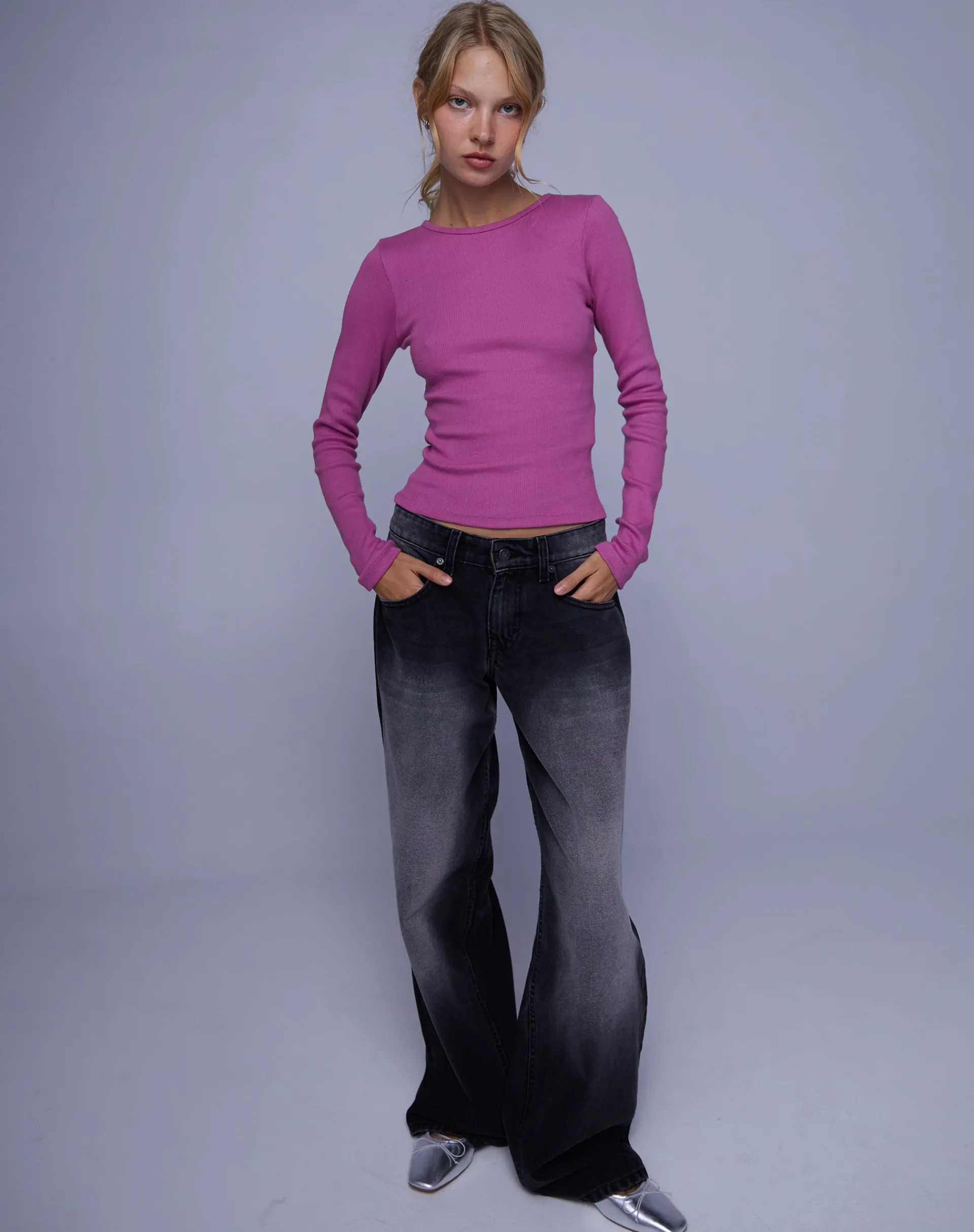 Motel Rocks Wide Leg Pants | Low Rise Pants-Roomy Extra Wide Low Rise Jeans in Extreme Black Wash ExtremeBlackWash