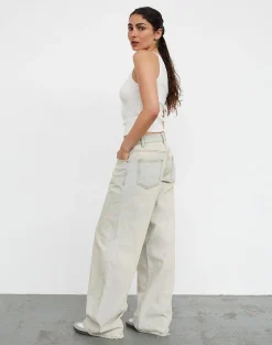 Motel Rocks Jeans | Roomy Jeans-Roomy Extra Wide Low Rise Jeans In Arctic Blue ArcticBlue