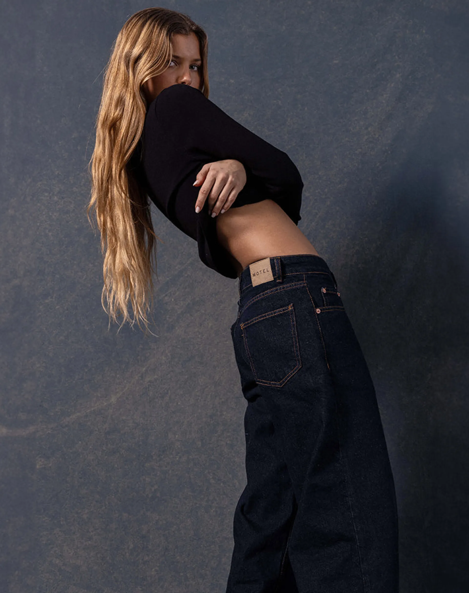 Motel Rocks Low Rise Pants | Jeans-Roomy Extra Wide Low Rise Jeans in indigo