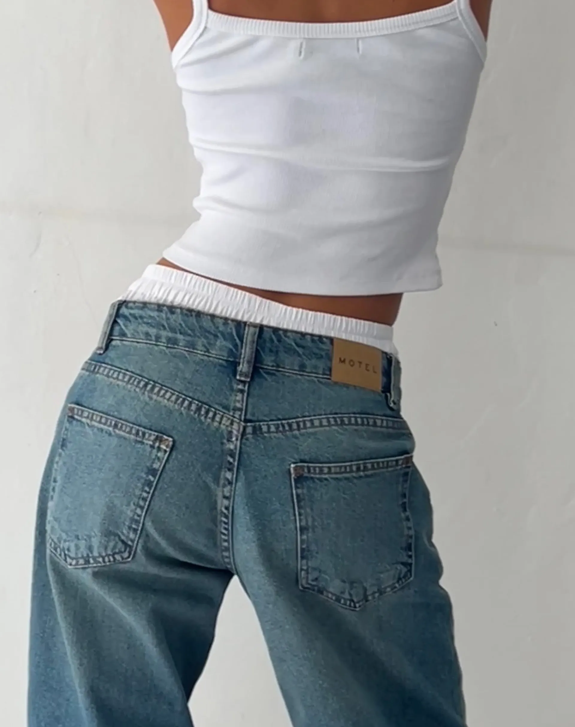 Motel Rocks Low Rise Pants | Jeans-Roomy Extra Wide Low Rise Jeans in Vintage Blue Green vintagebluegreen