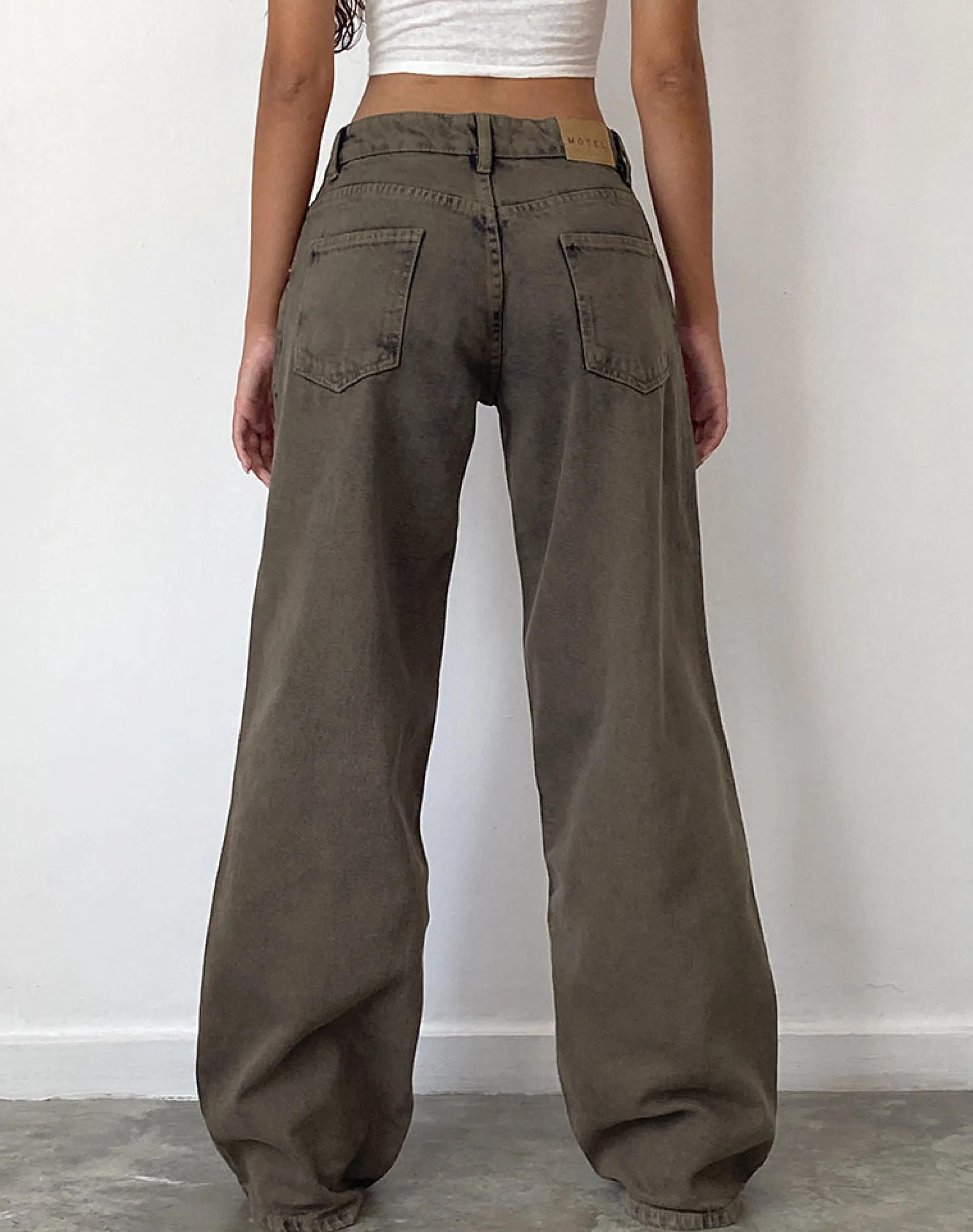 Motel Rocks Jeans | Roomy Jeans-Roomy Extra Wide Low Rise Jeans in Dark Black Sand DarkBlackSand