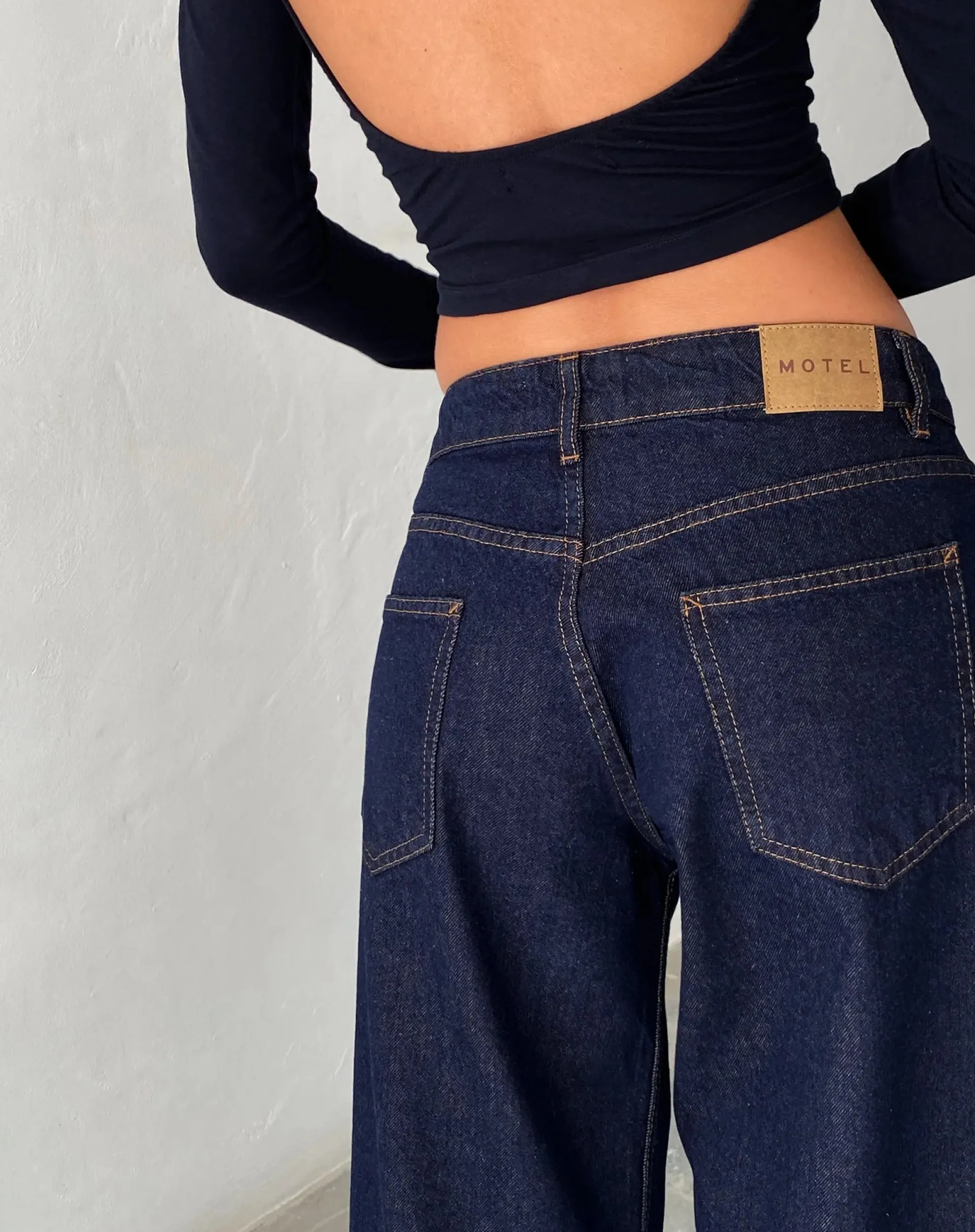 Motel Rocks Low Rise Pants | Jeans-Roomy Extra Wide Low Rise Jeans in indigo