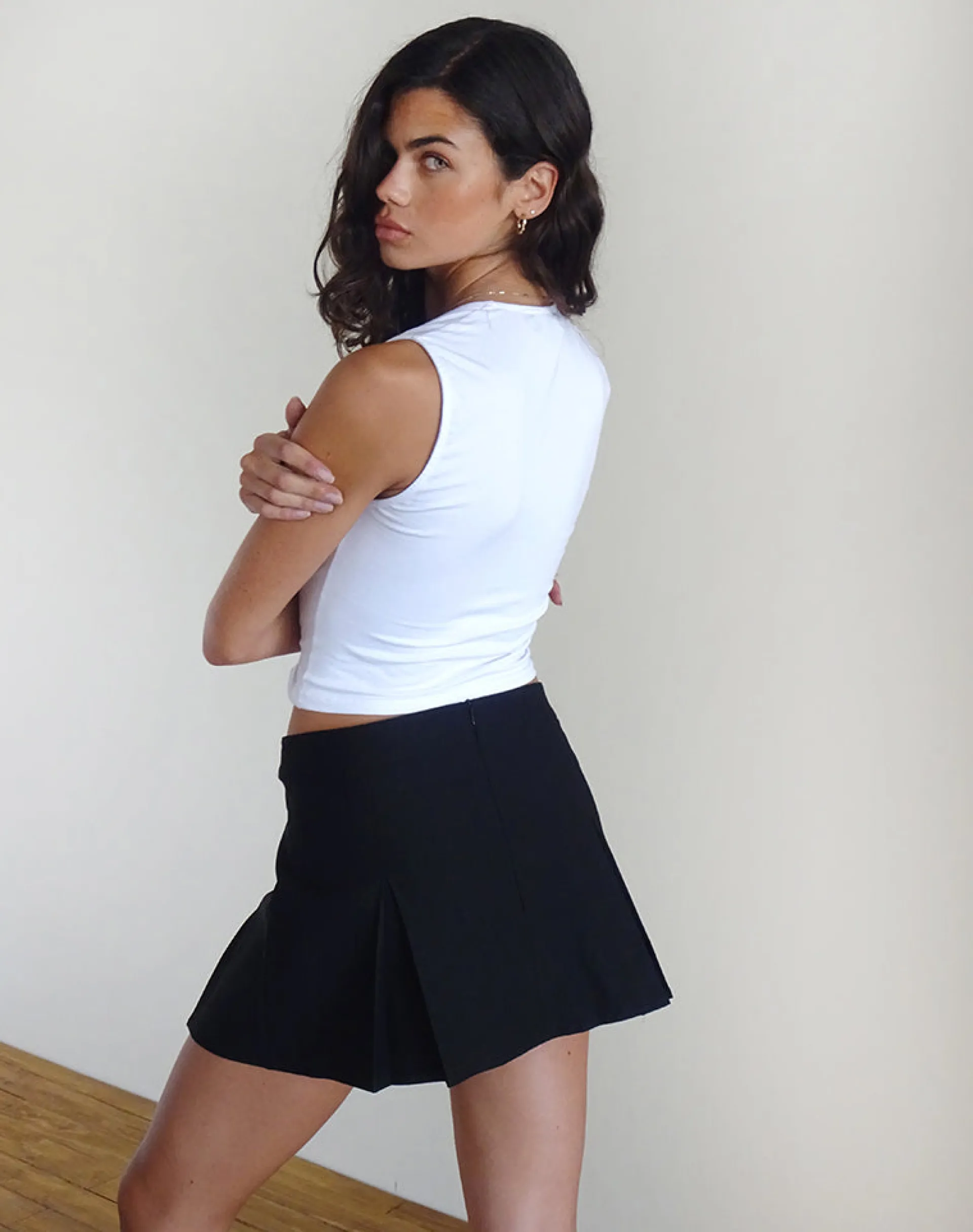 Motel Rocks Tailoring | Co-Ords-Ropita Mini Skirt in Black with Ivory Bows