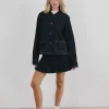 Motel Rocks Jackets-Rosdi Bow Embellished Jacket in Dark Indigo