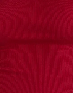 Motel Rocks Basic Tops | Vest Tops-Roxe Ribbed Vest Top in Adrenaline Red AdrenalineRed