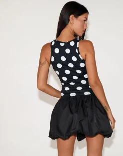 Motel Rocks Co-Ords | Vest Tops-Roxe Vest Top in XL Spot Black XLSpotBlack