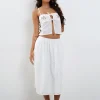 Motel Rocks Midi Skirts-Rusma Midi Skirt in White Broderie