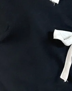 Motel Rocks Going Out Tops-Ryoti Top in Tap Shoe Black with Off White Bows