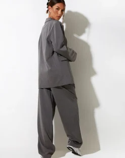 Motel Rocks Co-Ords | Wide Leg Pants-Sakaria Wide Leg Trouser in Tailoring Charcoal TailoringCharcoal