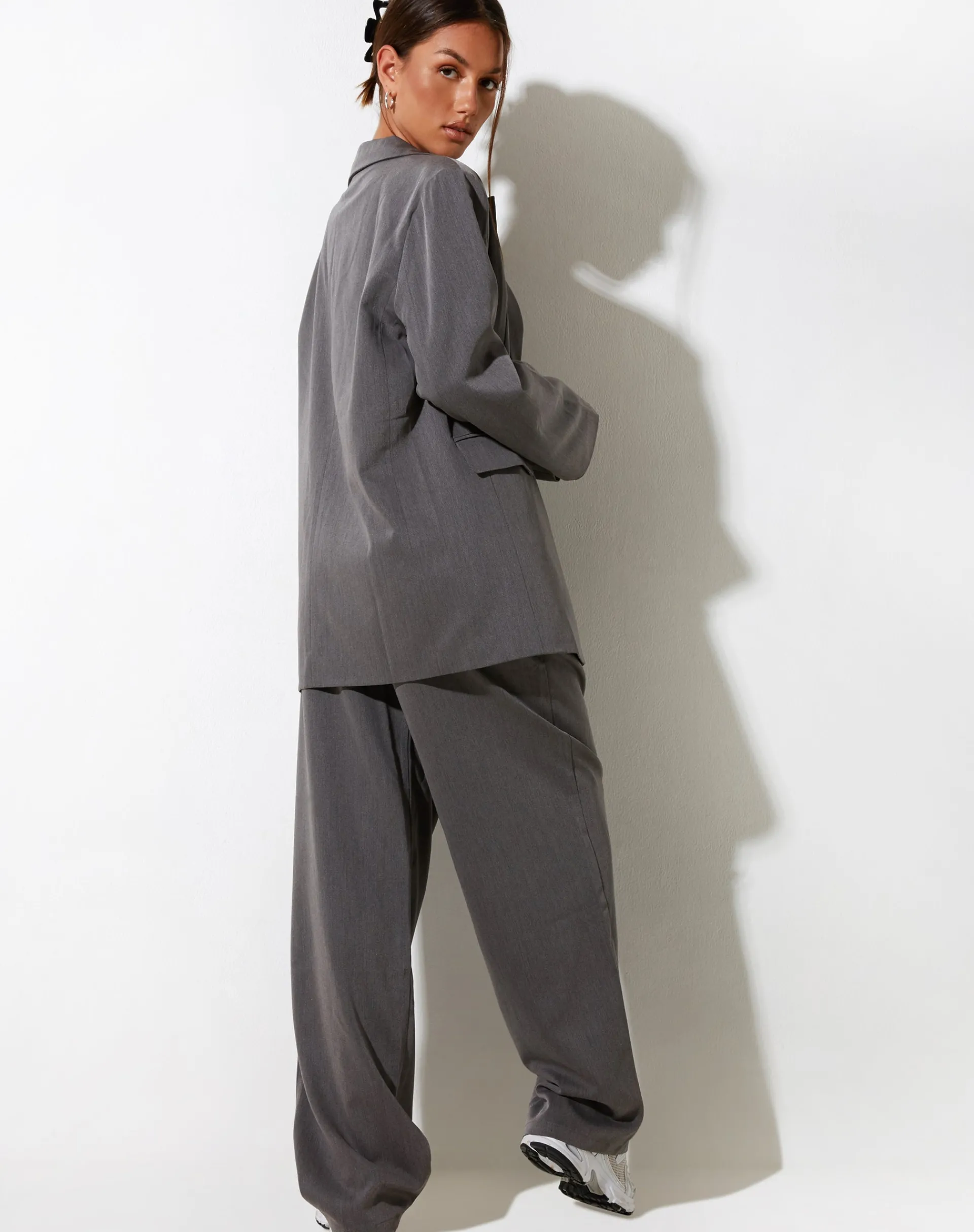 Motel Rocks Co-Ords | Wide Leg Pants-Sakaria Wide Leg Trouser in Tailoring Charcoal TailoringCharcoal