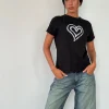 Motel Rocks Basics | Basic Tops-Saki Tee in Black with Love Tie Dye BlackwithLoveTieDye