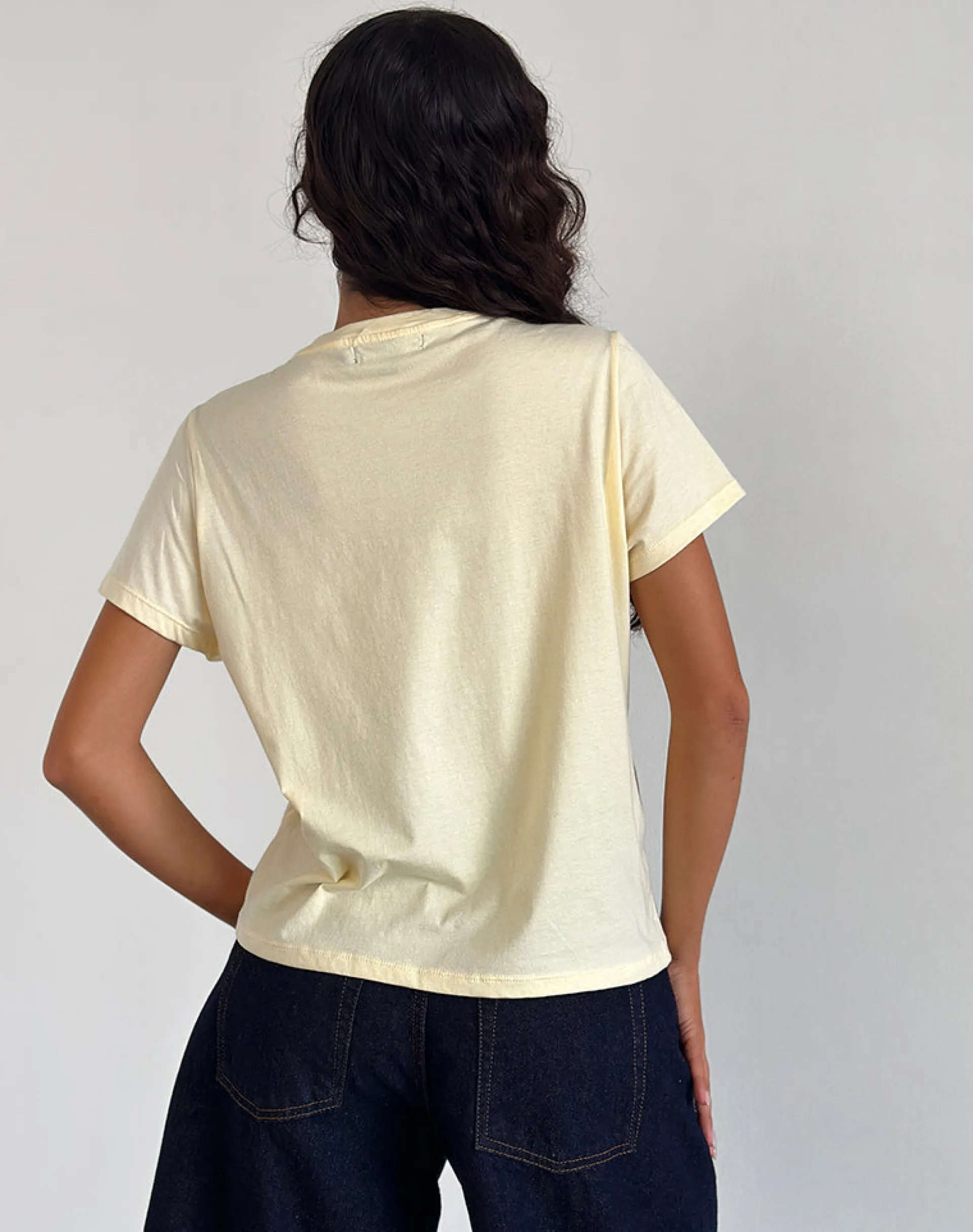 Motel Rocks Printed Tops | Tees-Saki Tee in Buttermilk with Better Together Slogan ButtermilkwithBetterTogetherSlogan