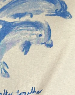 Motel Rocks Printed Tops | Tees-Saki Tee in Buttermilk with Better Together Slogan ButtermilkwithBetterTogetherSlogan