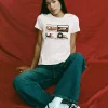 Motel Rocks Printed Tops | Tees-Saki Tee in Ivory with Retro Cassette Motif IvorywithRetroCassetteMotif