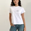 Motel Rocks Basic Tops | Printed Tops-Saki Tee in White Argument Mood Print WhiteArgumentMoodprint