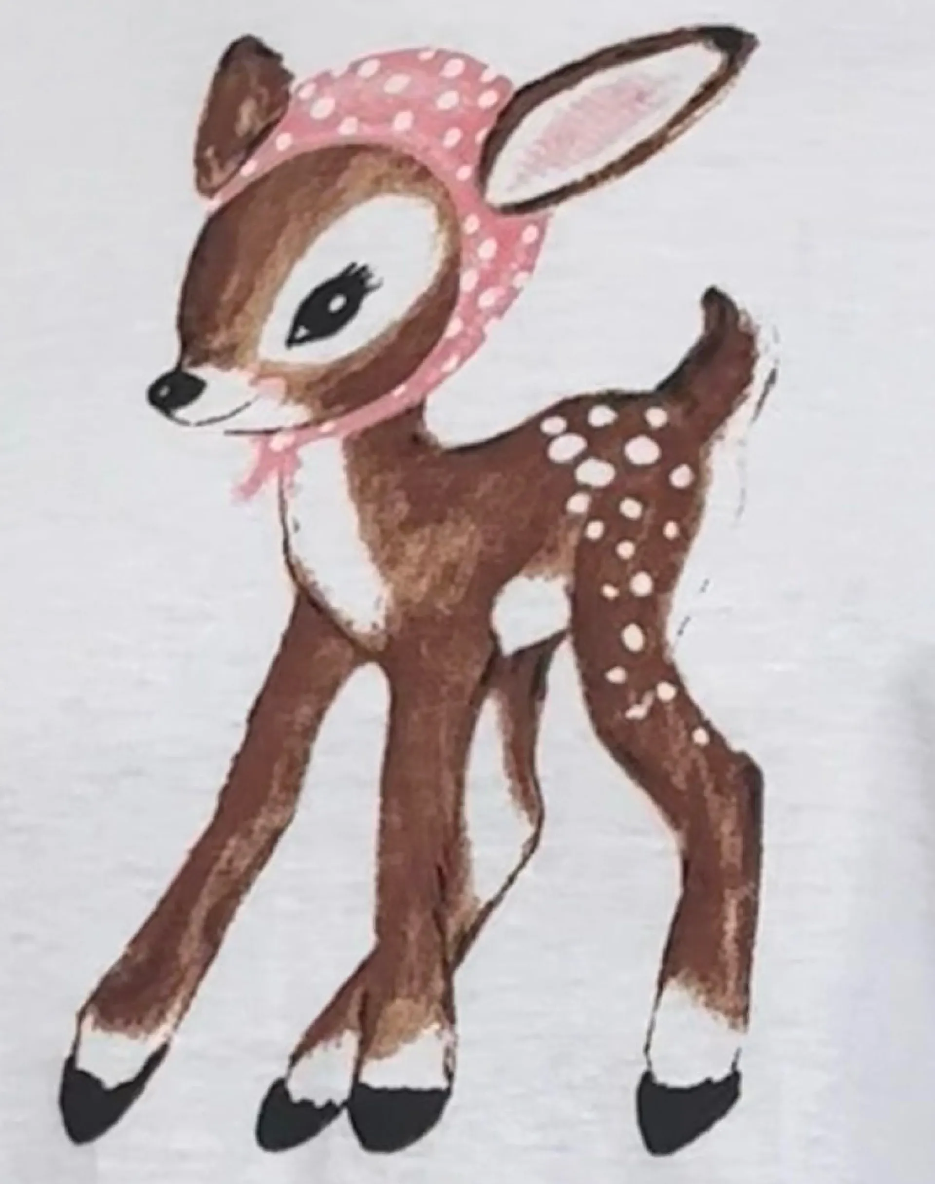 Motel Rocks Tees-Saki Tee in White Deer with Scarf WhiteDeerwithScarf
