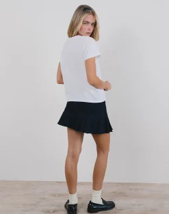 Motel Rocks Printed Tops | Tees-Saki Tee in White with Baby Deer Print WhitewithBabyDeerPrint