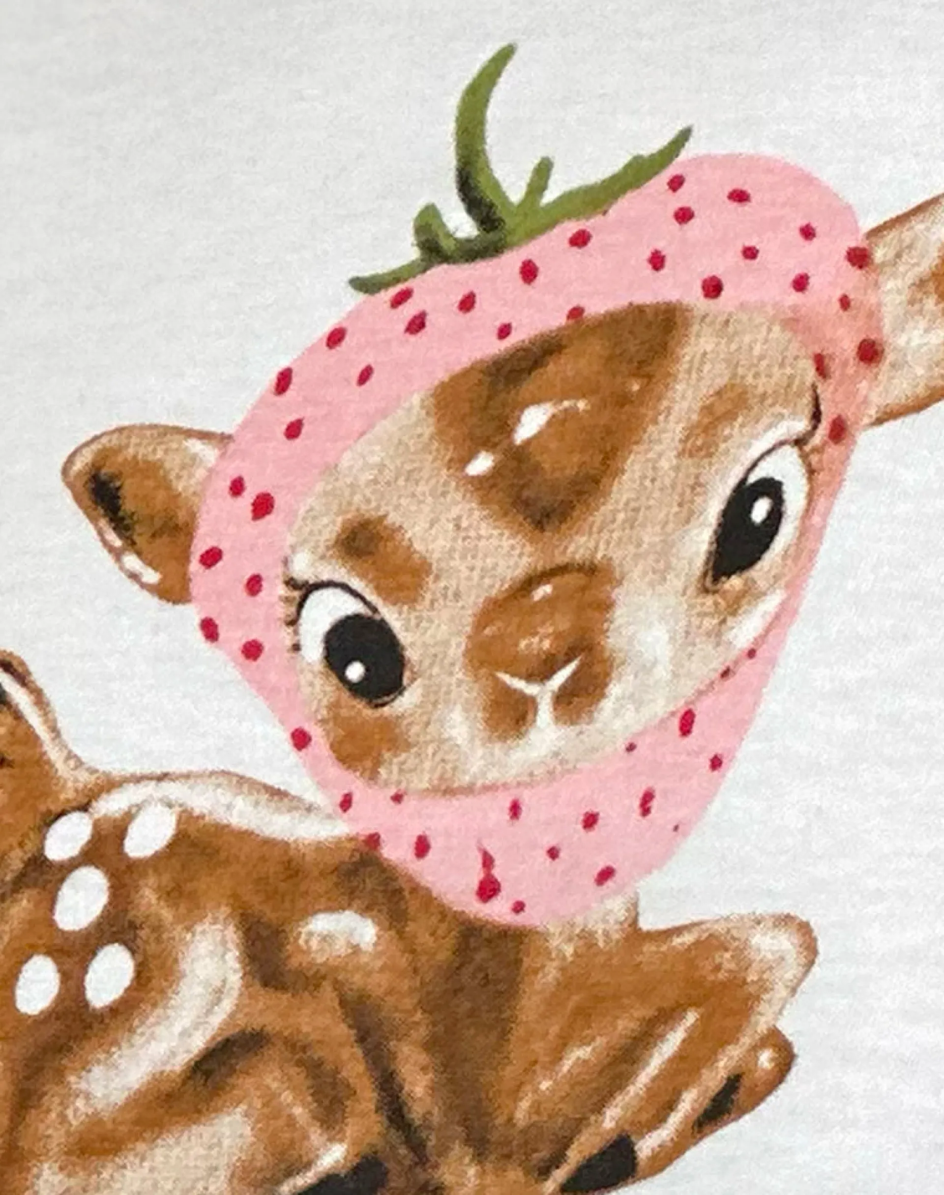 Motel Rocks Printed Tops | Tees-Saki Tee in White with Baby Deer Print WhitewithBabyDeerPrint