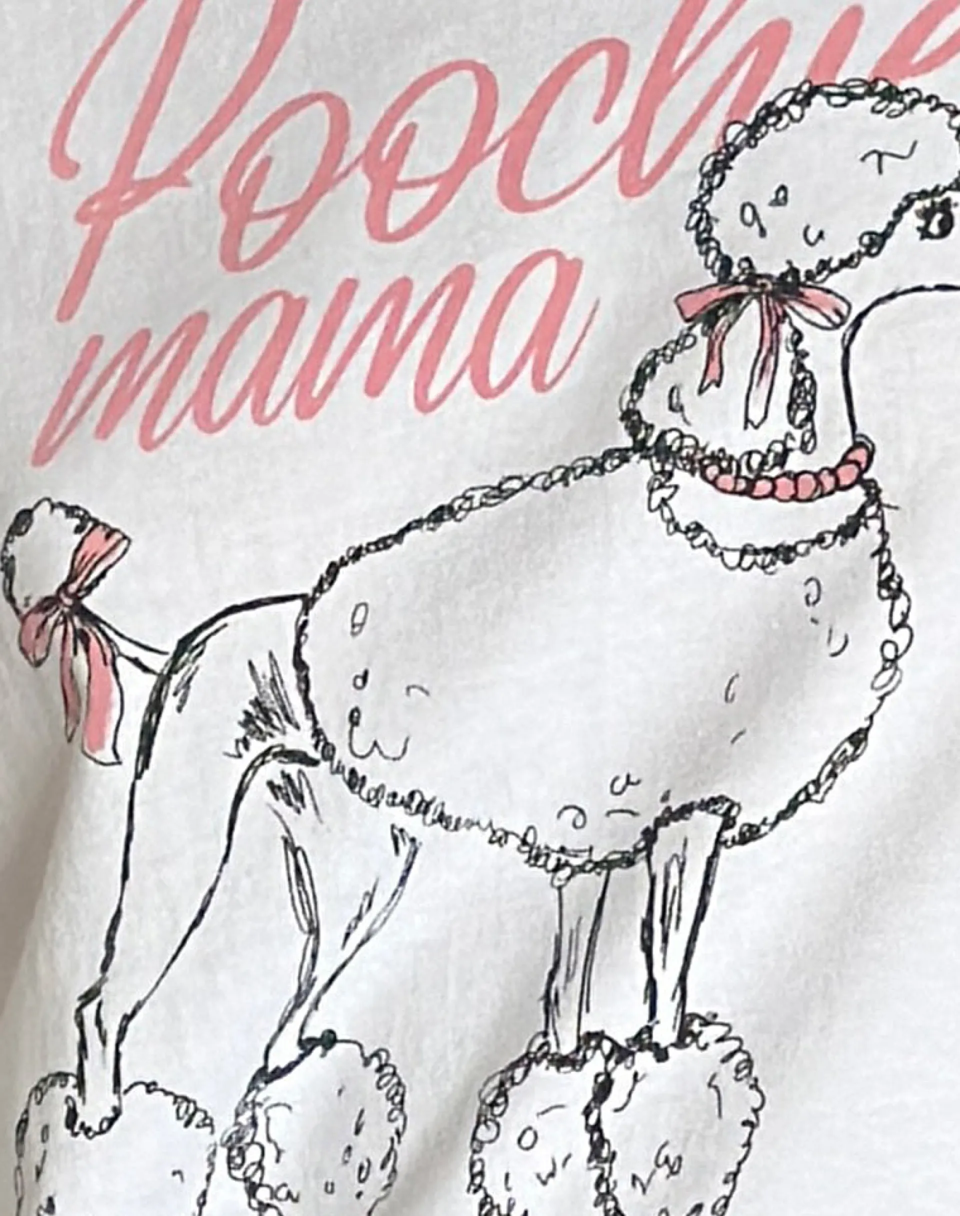Motel Rocks Basic Tops | Tees-Saki Tee in White with Poodle Graphic WhitewithPoodleGraphic