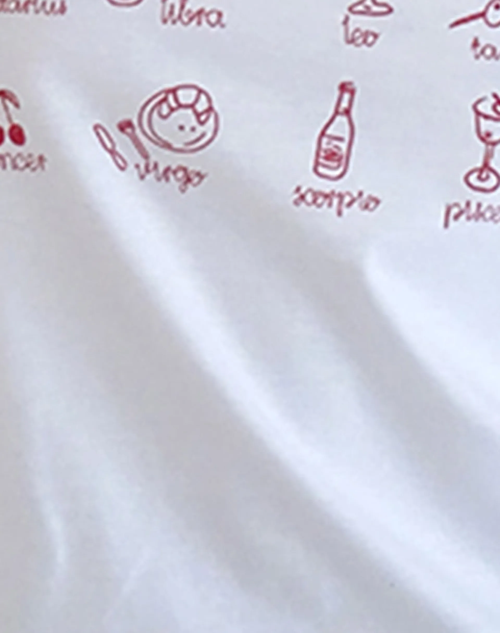 Motel Rocks Tees-Saki Tee in White with Red Star Signs Print WhitewithRedStarSignsPrint